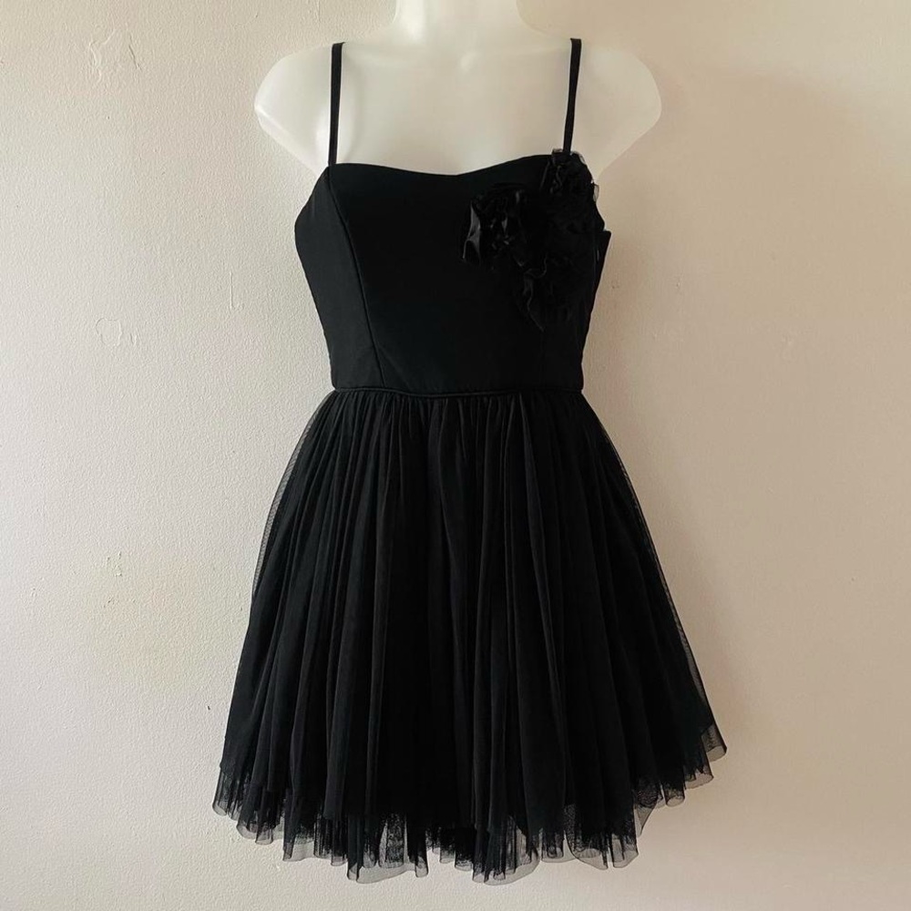 Y2k BLACK TULLE BABY DOLL DRESS